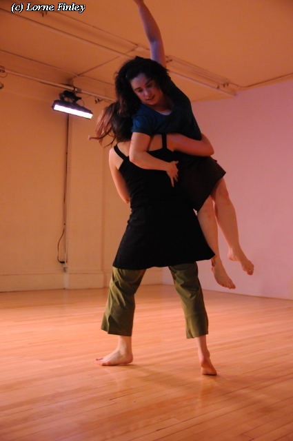 Alexis and Elizabeth contact improv dance